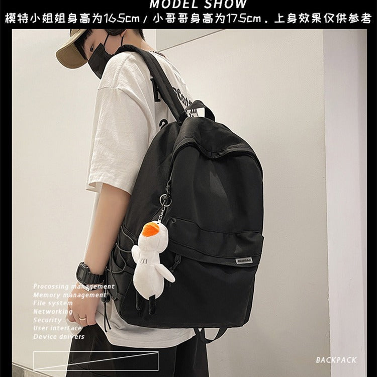 Backpack men's simple large capacity travel backpack women's casual Japanese junior high school student schoolbag men - image 4