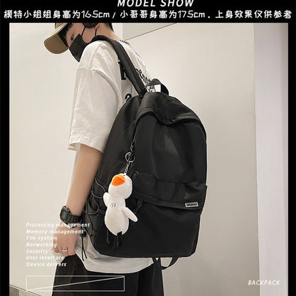 Backpack men's simple large capacity travel backpack women's casual Japanese junior high school student schoolbag men - image 4