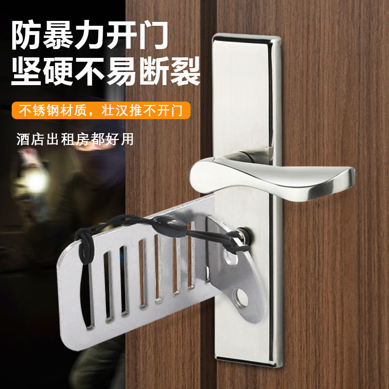 Security anti-theft door stopper top door stopper travel hotel safety lock solitary girl anti-wolf artifact door top door stopper - image 2