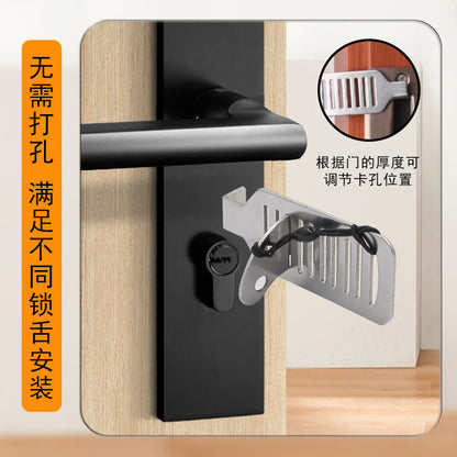 Security anti-theft door stopper top door stopper travel hotel safety lock solitary girl anti-wolf artifact door top door stopper - image 3
