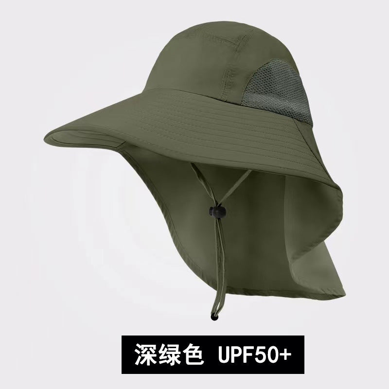 Summer sun protection tea picking hat sun hat big brim men's outdoor fishing hat travel Hat sun protection hat - image 3