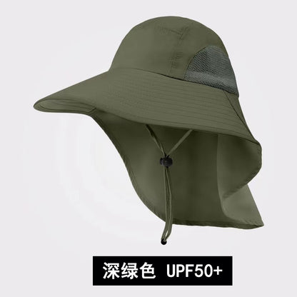 Summer sun protection tea picking hat sun hat big brim men's outdoor fishing hat travel Hat sun protection hat - image 3