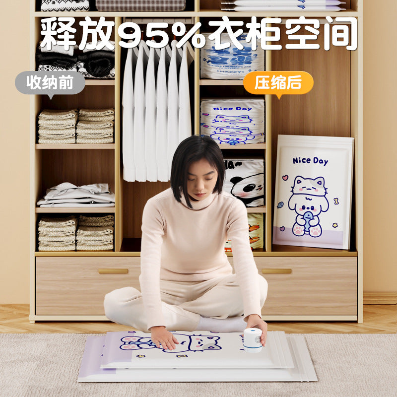 Vacuum compression bag thickened storage clothing quilt pumping air clothes quilt down jacket special bag - image 5