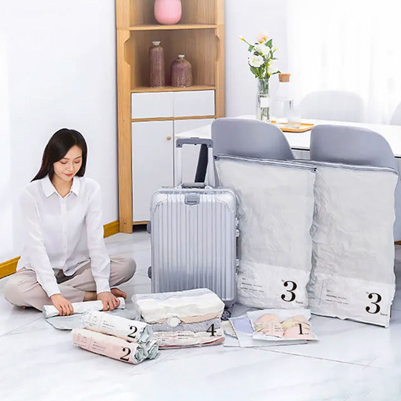 Air-free hand roll vacuum compression bag luggage special clothing travel storage down jacket air clothes bag - image 2