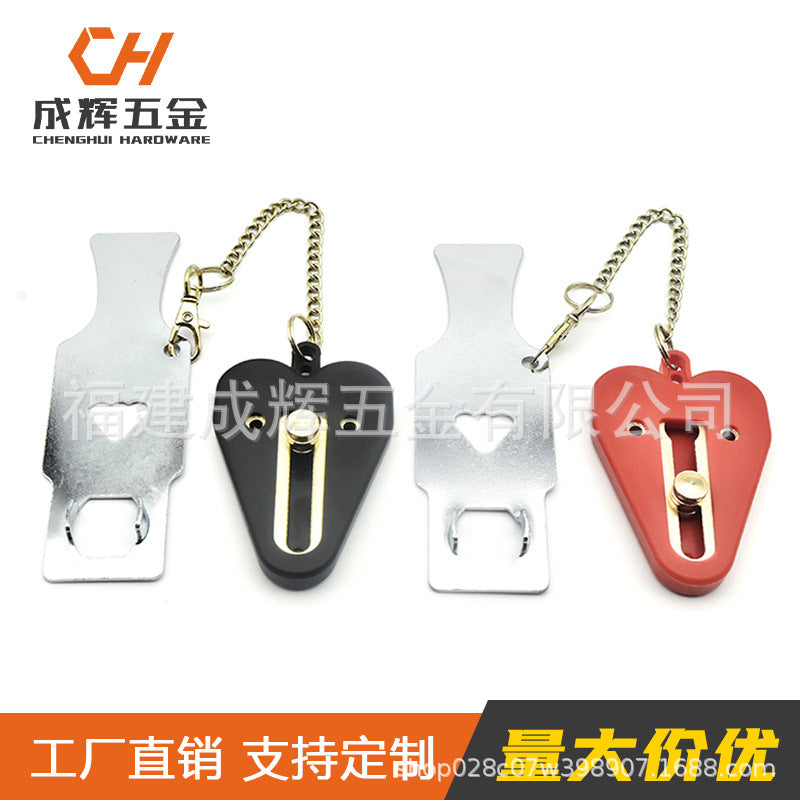 Portable Door Stopper for Home Safety, Travel Lock, Single-Use and Dual-Use Portable Door Latch Lock - image 1