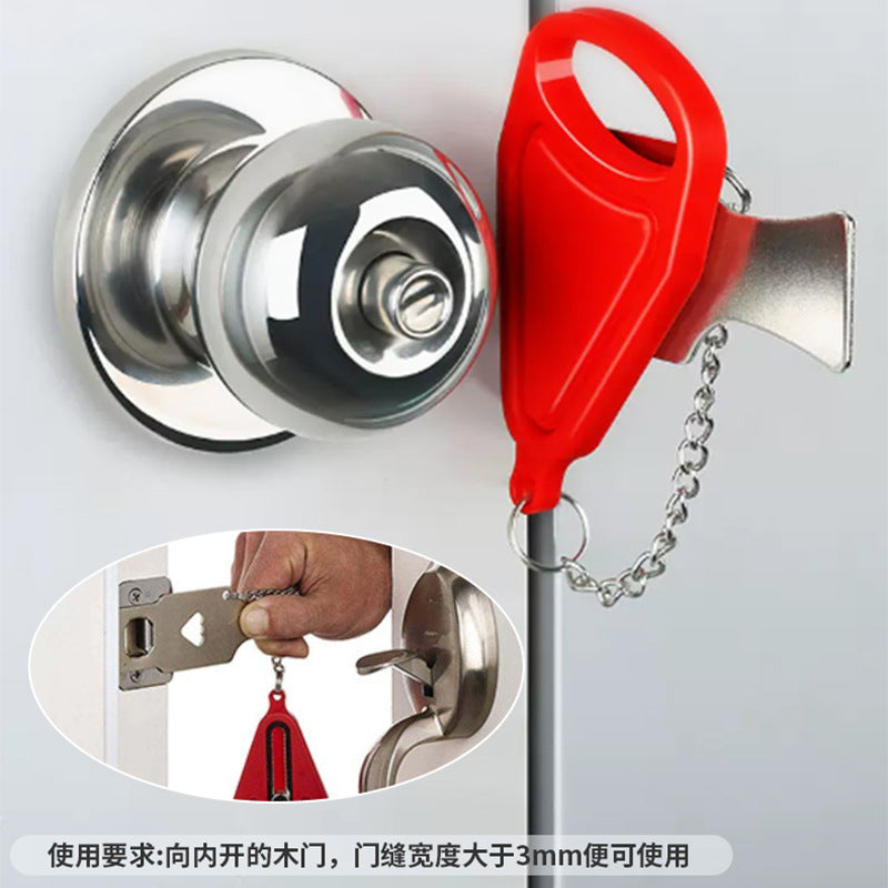 Portable Door Stopper for Home Safety, Travel Lock, Single-Use and Dual-Use Portable Door Latch Lock - image 2