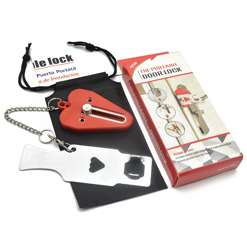 Portable Door Stopper for Home Safety, Travel Lock, Single-Use and Dual-Use Portable Door Latch Lock - image 4