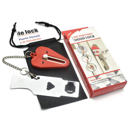 Portable Door Stopper for Home Safety, Travel Lock, Single-Use and Dual-Use Portable Door Latch Lock - image 4