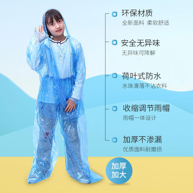 Disposable Raincoat and Rain Pants Thickeneded Full Body Protective Split Rafting Suit Long Men and Women Adult Travel Poncho - image 4