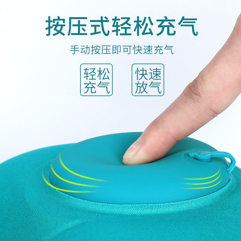 Pressing Inflatable U-shaped Pillow Outdoor Travel Convenient Neck Pillow Camping Inflatable Pillow Travel Sanbao Storage Neck Pillow - image 3