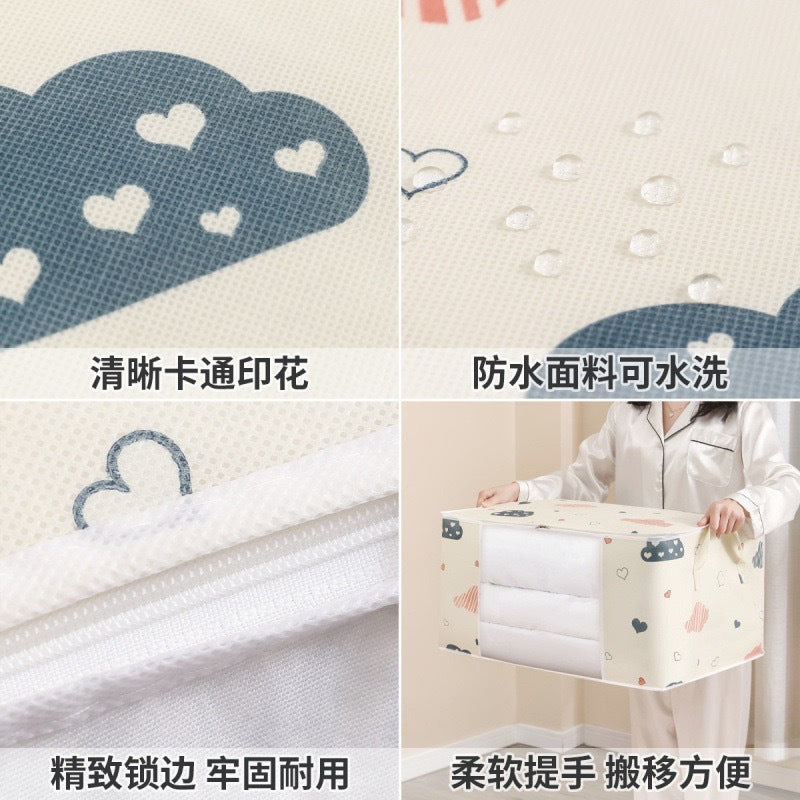 Quilt Cosmetics Bag Non-Woven Multi-Purpose Large-Capacity Clothing Packing Bag Organizer Bag Cosmetics Bag Moving Packing Bag - image 3