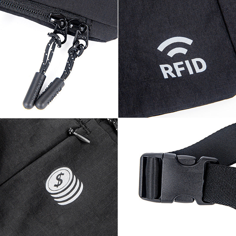Weiqiang new cross-border travel RFID anti-theft waist bag outdoor sports running waterproof nylon close-fitting lightweight - image 4