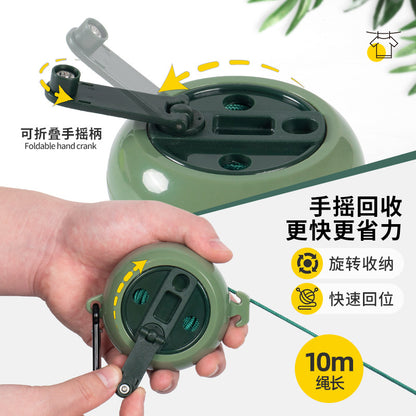 Outdoor Portable Hand-cranked Clothesline Travel Travel Hotel Non-slip Windproof Retractable Non-perforated Invisible Clothesline - image 3