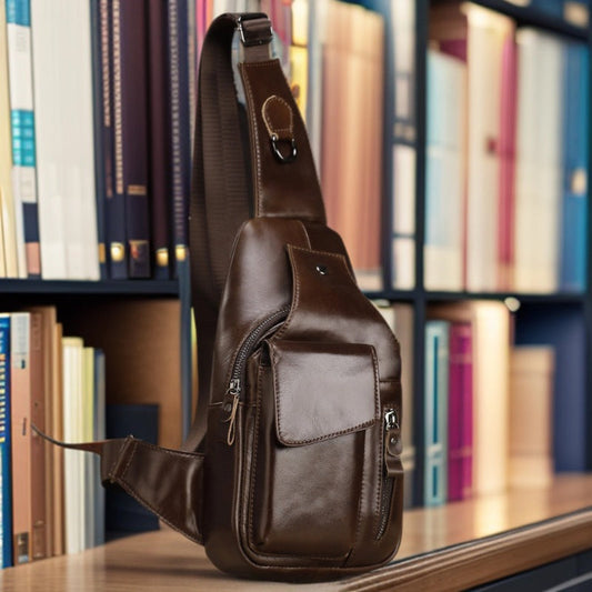 Vintage Leather Travel Crossbody Bag