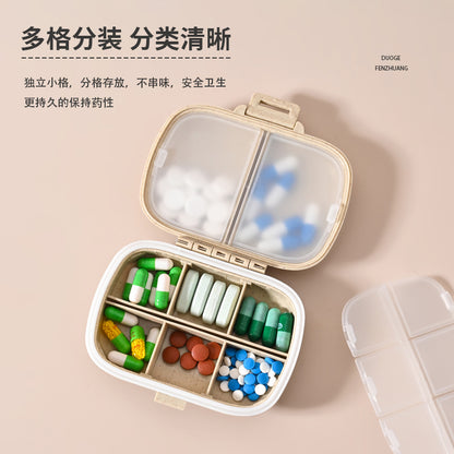 Amazon portable 8-grid sealed medicine box dustproof moisture-proof medicine storage 7 days a week medicine packing box wholesale - image 2