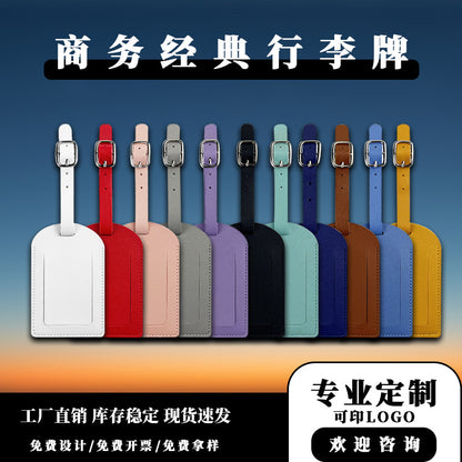 Cross-border Thickened PU Leather boarding pass Horizontal and Vertical Flip Cover with Bag Complimentary Interior Signature Paper Leather Luggage Tag - image 1