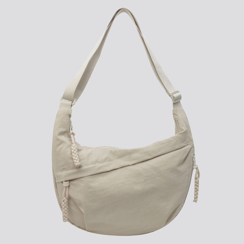 Fashion Cloth Bag Female Student Class Satchel Nylon Cloth Crossbody Bag Large Capacity Shoulder Bag Japanese Style Travel Dumpling Bag - image 1