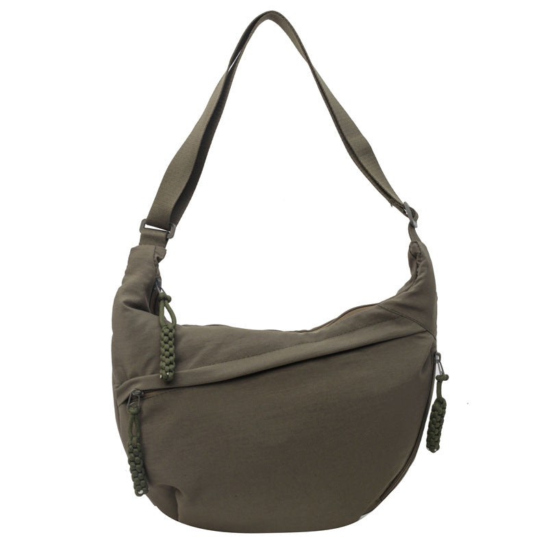 Fashion Cloth Bag Female Student Class Satchel Nylon Cloth Crossbody Bag Large Capacity Shoulder Bag Japanese Style Travel Dumpling Bag - image 2