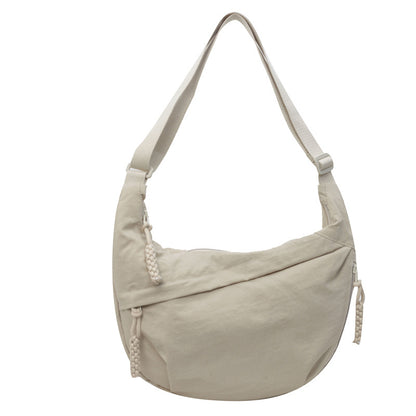 Fashion Cloth Bag Female Student Class Satchel Nylon Cloth Crossbody Bag Large Capacity Shoulder Bag Japanese Style Travel Dumpling Bag - image 5