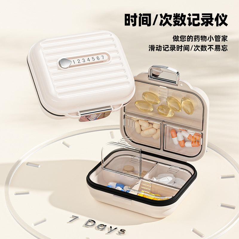 Medicine box portable three meals a day outdoor travel carry-on sealed dark medicine sub-packaging storage box seven days a week - image 4