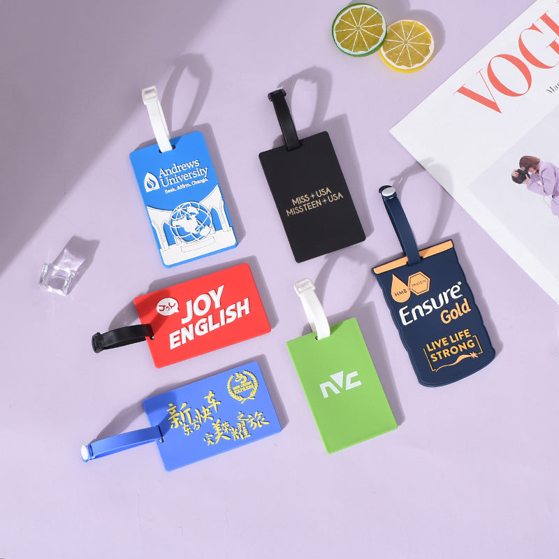 Universal Pvc Silicone Luggage Tag Travel Boarding Bus Card Holder Tag Luggage Suitcase Anti-Lost Tag Custom-Made - image 1