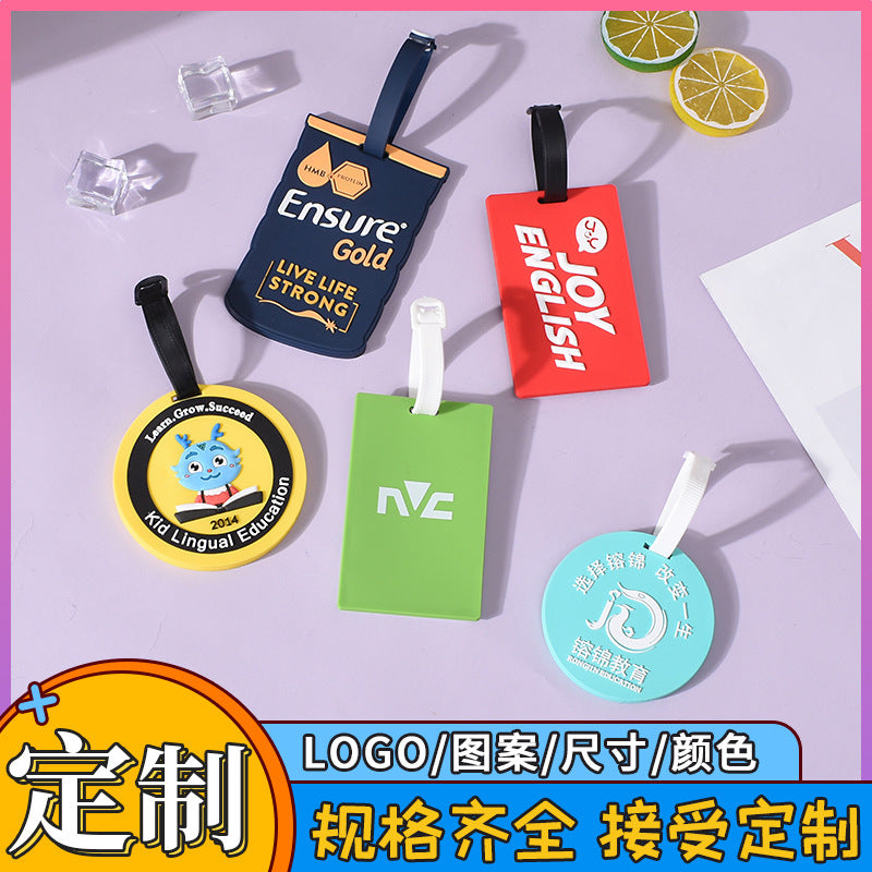 Universal Pvc Silicone Luggage Tag Travel Boarding Bus Card Holder Tag Luggage Suitcase Anti-Lost Tag Custom-Made - image 2