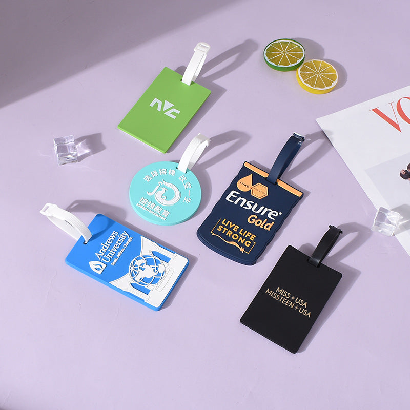 Universal Pvc Silicone Luggage Tag Travel Boarding Bus Card Holder Tag Luggage Suitcase Anti-Lost Tag Custom-Made - image 3