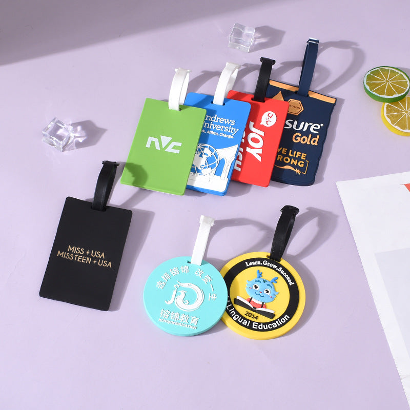 Universal Pvc Silicone Luggage Tag Travel Boarding Bus Card Holder Tag Luggage Suitcase Anti-Lost Tag Custom-Made - image 4