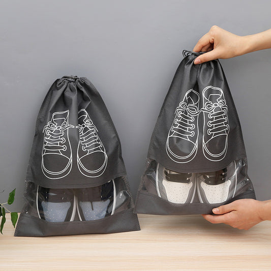 Shoes Storage Bag Shoe Bag Non-woven Dustproof Moisture-proof Travel Shoes Storage Household Transparent Shoe Cover - image 1