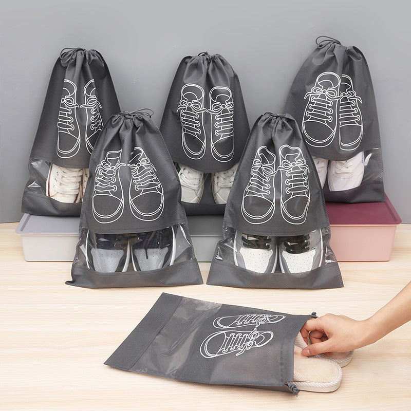 Shoes Storage Bag Shoe Bag Non-woven Dustproof Moisture-proof Travel Shoes Storage Household Transparent Shoe Cover - image 3
