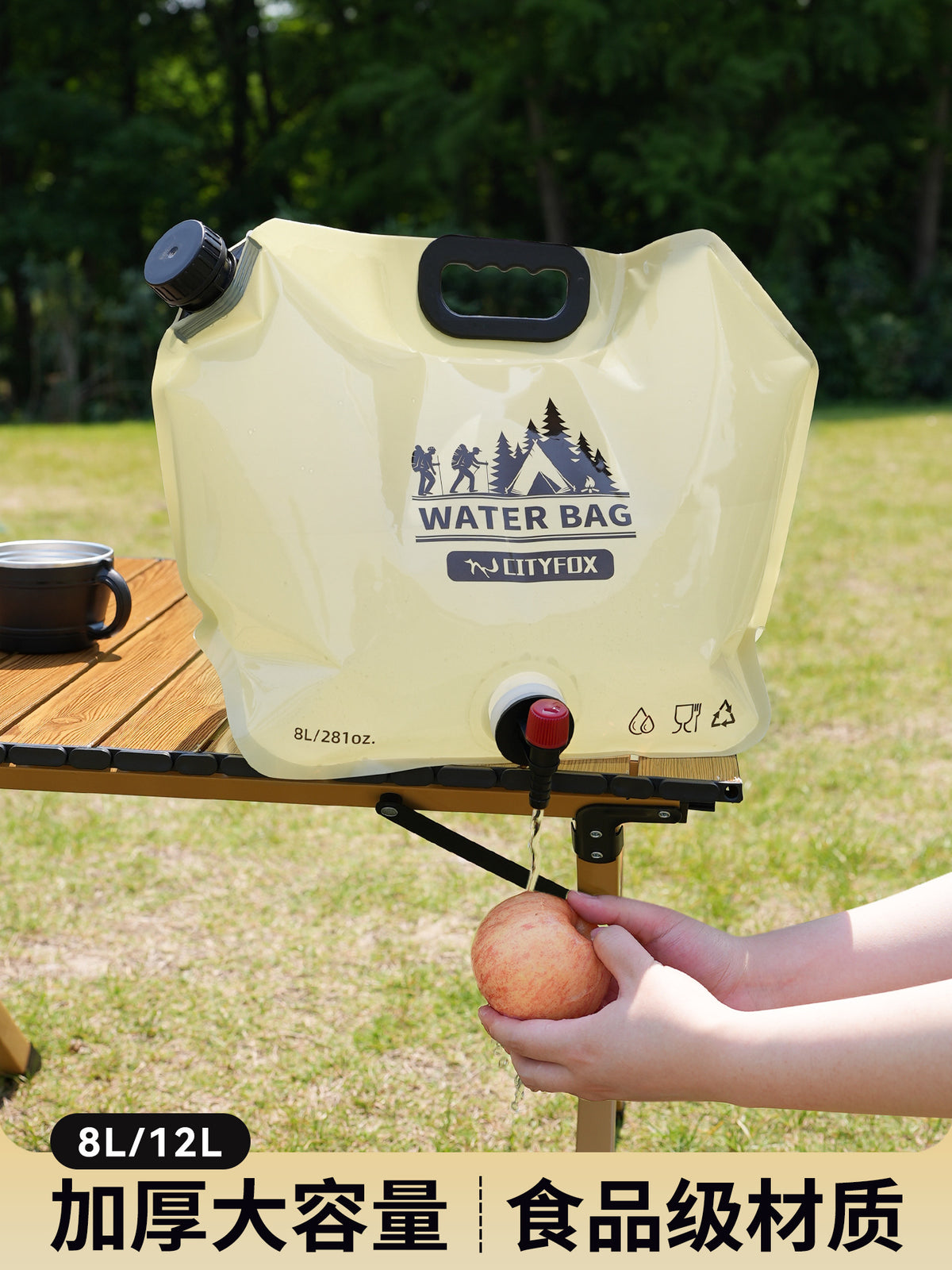 Outdoor Water Storage Bag 8L with Faucet Valve Travel Camping Style Food Grade Large Capacity Portable Foldableing Plastic Water Bag - image 1