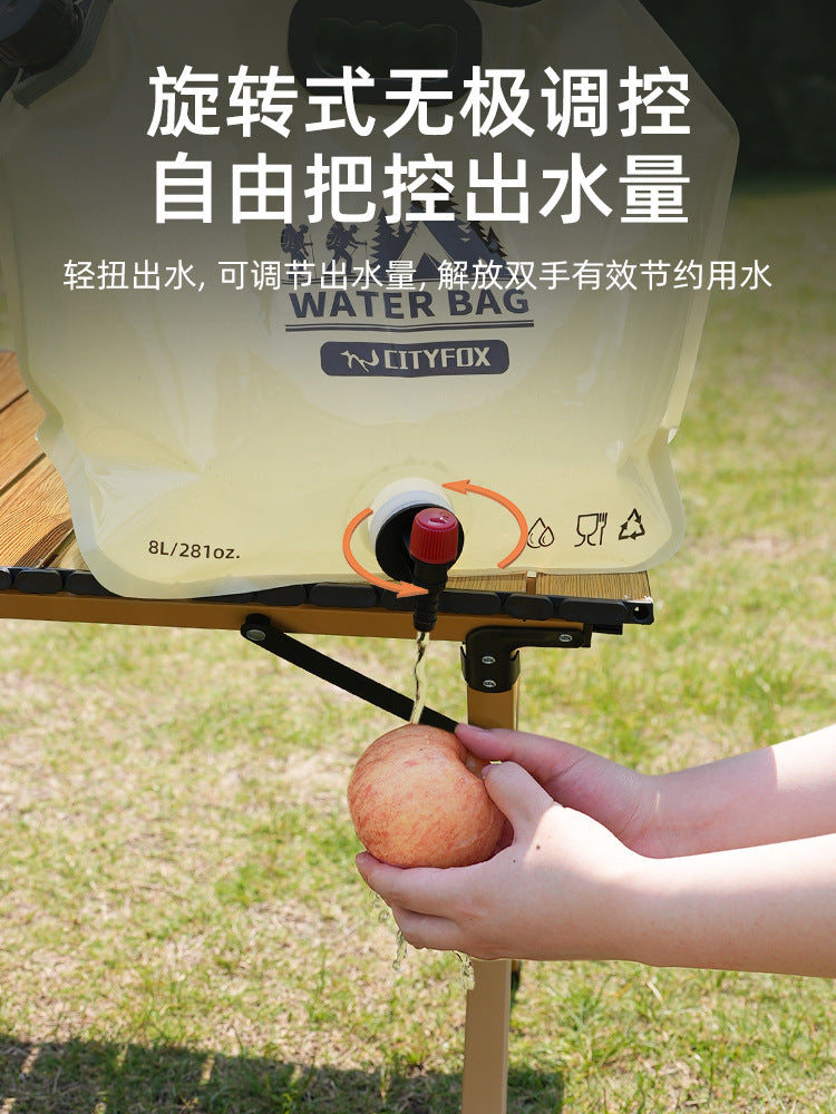Outdoor Water Storage Bag 8L with Faucet Valve Travel Camping Style Food Grade Large Capacity Portable Foldableing Plastic Water Bag - image 3