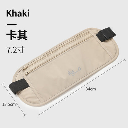 Anti-theft bag close-fitting waist bag for overseas travel running sports European men's invisible thin female passport bag anti-theft wallet - image 1