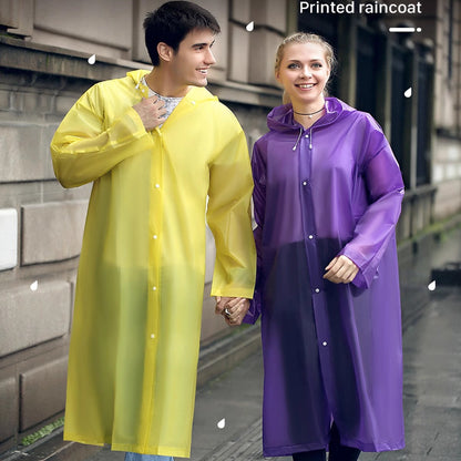 EVA Transparent Raincoat Non-Disposable Raincoat Travel Outdoor Water Drifting Raincoat Portable Thickened One-piece Fashion - image 2