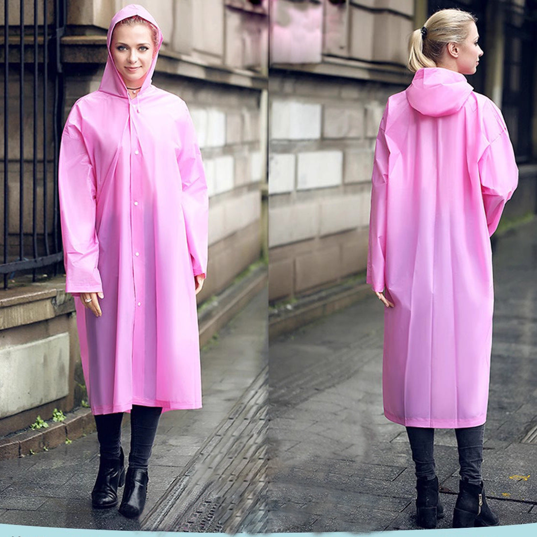 EVA Transparent Raincoat Non-Disposable Raincoat Travel Outdoor Water Drifting Raincoat Portable Thickened One-piece Fashion - image 4
