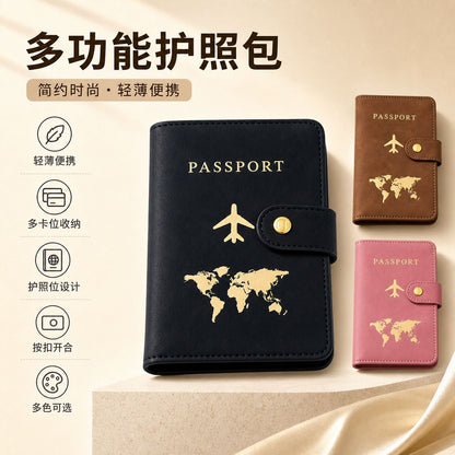 Cross-Border Popular Rfid Passport Holder Protective Leather Case Portable Multi-Functional Multi-Card Slot Pu Leather Anti-Theft Anti-Scratch Card Holder - image 1