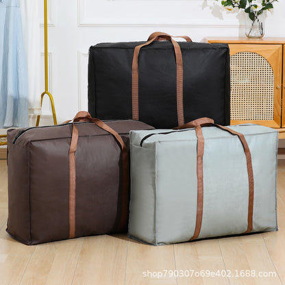 Simple outdoor travel storage bag solid color non-woven handbag multi-purpose travel bag moving bag factory - image 1