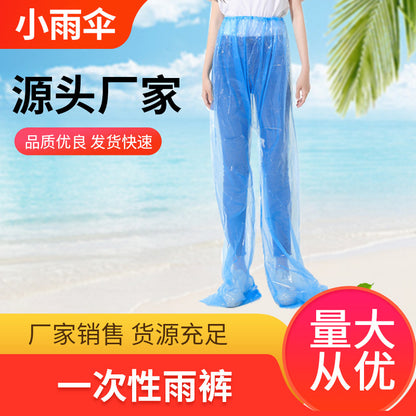 Disposable Rain Pants with Foot Covers, Thickened Outdoor Raincoat for Rafting and Travel, Waterproof Pants for Men and Women, Protection Against Heavy Rain - image 1