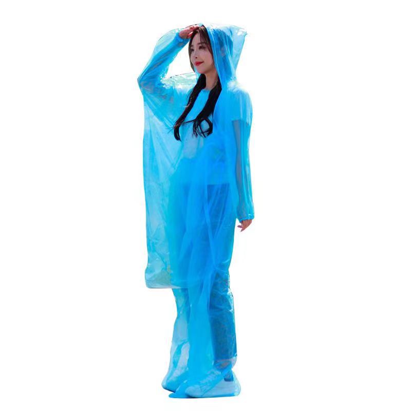Disposable Raincoat Set with Foot Covers, Unisex, Durable for Cycling, Travel, and Rafting - image 3