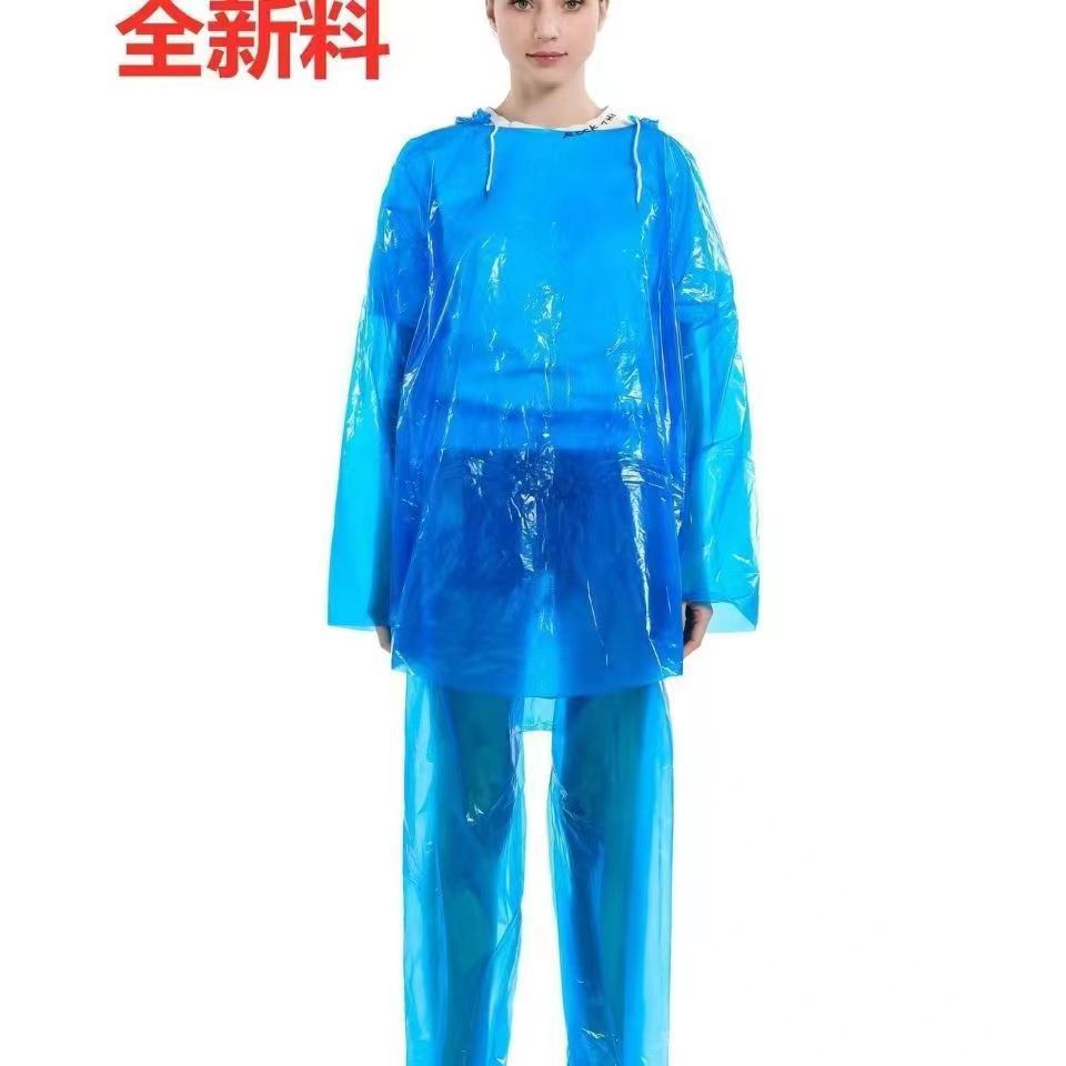 Disposable Raincoat Set with Foot Covers, Unisex, Durable for Cycling, Travel, and Rafting - image 4