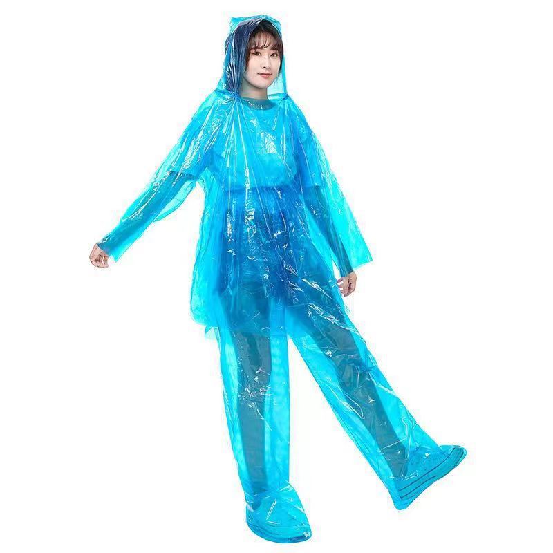 Disposable Raincoat Set with Foot Covers, Unisex, Durable for Cycling, Travel, and Rafting - image 5