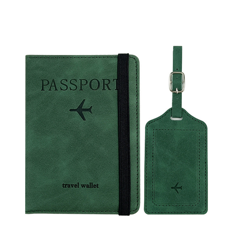 pu leather anti-magnetic passbook bag luggage tag suit leather anti-theft brush rfid passbook holder ID bag cross-border passbook set - image 5