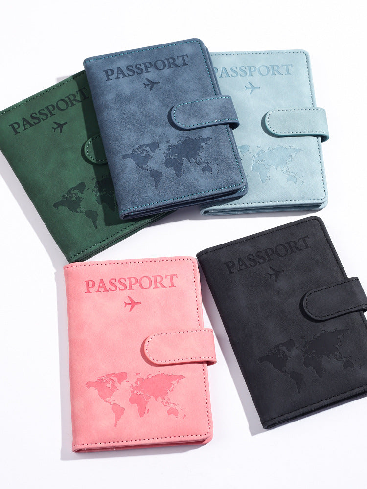pu leather passbook bag amazon cross-border rfid multi-card multi-function passport identification set passbook set - image 2