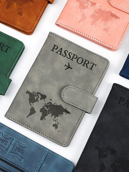 pu leather passbook bag amazon cross-border rfid multi-card multi-function passport identification set passbook set - image 5