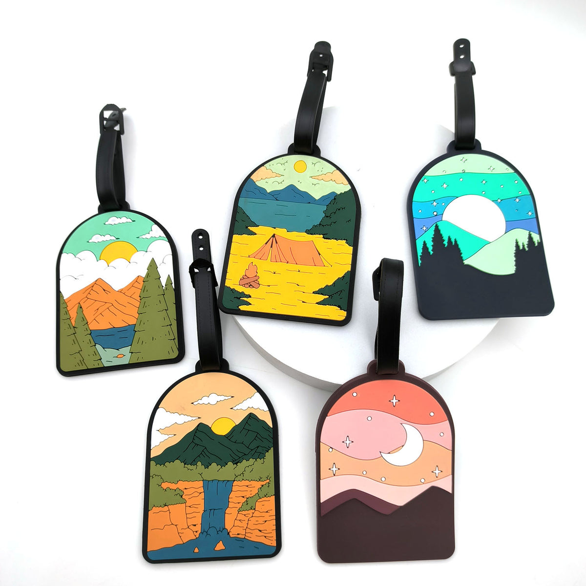 Wholesale Star Mountain Sea Luggage Card Boarding Card Creative Luggage Tag PVC Soft Rubber Checking Card Anti-loss Card - image 1