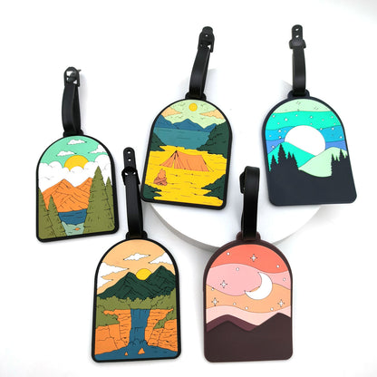 Wholesale Star Mountain Sea Luggage Card Boarding Card Creative Luggage Tag PVC Soft Rubber Checking Card Anti-loss Card - image 1