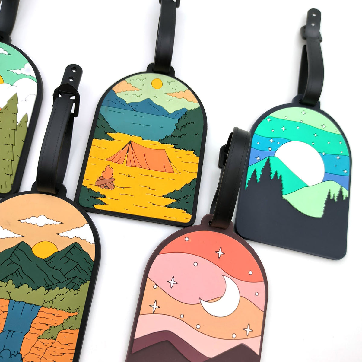 Wholesale Star Mountain Sea Luggage Card Boarding Card Creative Luggage Tag PVC Soft Rubber Checking Card Anti-loss Card - image 2