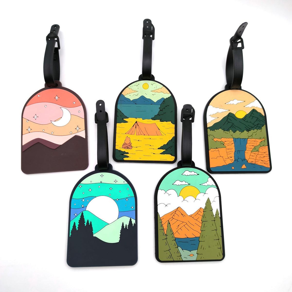 Wholesale Star Mountain Sea Luggage Card Boarding Card Creative Luggage Tag PVC Soft Rubber Checking Card Anti-loss Card - image 3