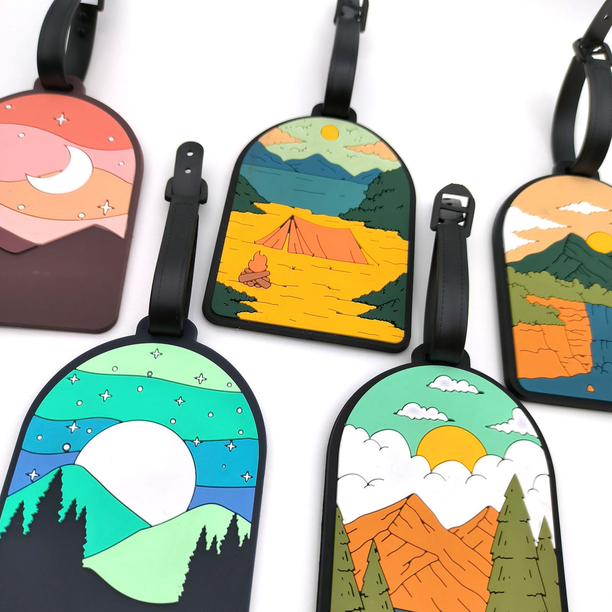 Wholesale Star Mountain Sea Luggage Card Boarding Card Creative Luggage Tag PVC Soft Rubber Checking Card Anti-loss Card - image 4