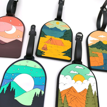 Wholesale Star Mountain Sea Luggage Card Boarding Card Creative Luggage Tag PVC Soft Rubber Checking Card Anti-loss Card - image 4